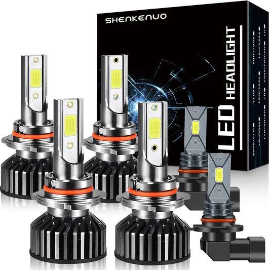 SHENKENUO Fit For TOYOTA 4RUNNER (2003-2005) Halogen Replacement LED Bulbs,9005/HB3 High Beam + 9006/HB4 Low Beam + 9006 LED Fog Light Bulbs,Pack of 6